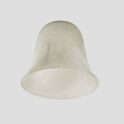 Valuelights 3 Pack Marble Effect Bell Shaped White Frosted Glass Replacement Shades (D)15Cm - thumbnail 2