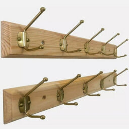 Maestro craft 2 X Strong Wooden Wall Coat Hangers Clothes Pine Wood Rack Hooks Pegs 10 Hooks