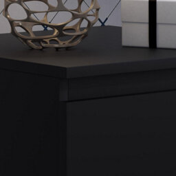Fwstyle Carlton Black 2 Drawer Bedside Table Chest (H) 55Cm (W) 40Cm (D) 40Cm - thumbnail 4