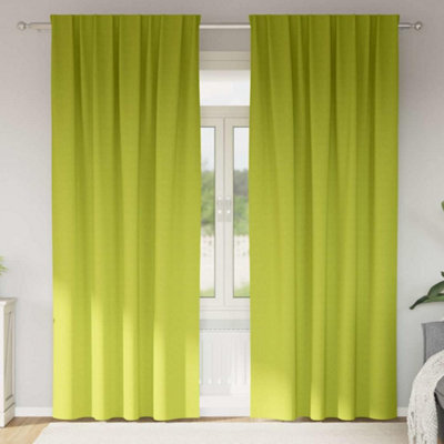 Berkfield Curtains With Curtains 2 Pcs Apple Green 225 X 140 Cm Polyester - image 1