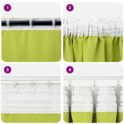 Berkfield Curtains With Curtains 2 Pcs Apple Green 225 X 140 Cm Polyester - thumbnail 6