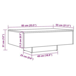 Berkfield Coffee Table Artisan Oak 85X55X31 Cm Engineered Wood - thumbnail 9