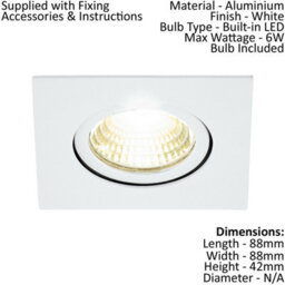 White Led Recessed Downlight For Wall And Ceiling - 6W Spotlight - thumbnail 2