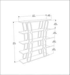 Decorotika Adar Bookcase Shelving Unit Black & Gold - thumbnail 4
