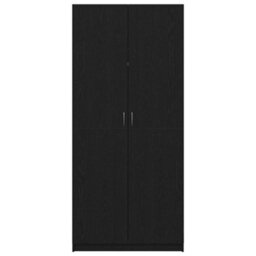 Walplus Wardrobe With Storage Black 90 X 52 X 200 Cm Engineered Wood - thumbnail 7