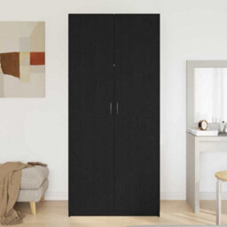 Walplus Wardrobe With Storage Black 90 X 52 X 200 Cm Engineered Wood - thumbnail 4