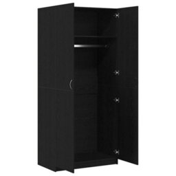 Walplus Wardrobe With Storage Black 90 X 52 X 200 Cm Engineered Wood - thumbnail 5