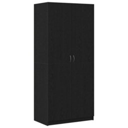 Walplus Wardrobe With Storage Black 90 X 52 X 200 Cm Engineered Wood - thumbnail 2