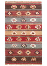 Second Nature Online Zanskar Kilim Rug Handmade In Wool Geometric Design / 75 Cm X 120 Cm - thumbnail 1