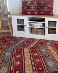 Second Nature Online Zanskar Kilim Rug Handmade In Wool Geometric Design / 75 Cm X 120 Cm - thumbnail 2