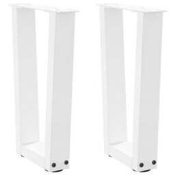 Berkfield Coffee Table Legs V-Shape 2 Pcs White 38X(42-43.3) Cm Steel