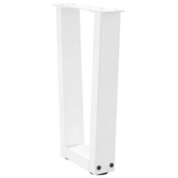 Berkfield Coffee Table Legs V-Shape 2 Pcs White 38X(42-43.3) Cm Steel - thumbnail 4
