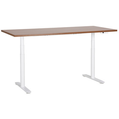 Beliani Electric Adjustable Standing Desk Destinas Brown/ White 180 Cm 80 Cm - image 1