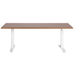 Beliani Electric Adjustable Standing Desk Destinas Brown/ White 180 Cm 80 Cm - thumbnail 4