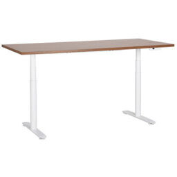 Beliani Electric Adjustable Standing Desk Destinas 180 Cm 80 Cm Brown/ White