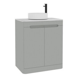 Royal Bathrooms Venice 700mm Dove Grey Freestanding Vanity Unit 2 Door With Carrara White Undrilled Worktop & Without Basin - thumbnail 7