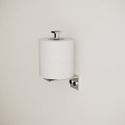 Cosmic Toilet Roll Holder, Silver Gloss, Wall-Mounted, 9 Cm. Collection Metric - thumbnail 3