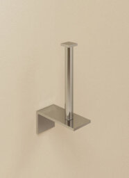 Cosmic Toilet Roll Holder, Silver Gloss, Wall-Mounted, 9 Cm. Collection Metric