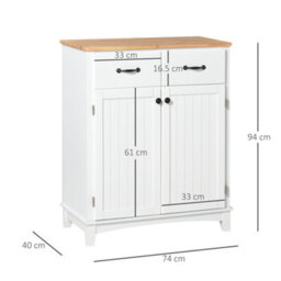 Homcom Simple Kitchen Cupboard Storage Cabinet W/ Drawer Living & Dining Room - thumbnail 3