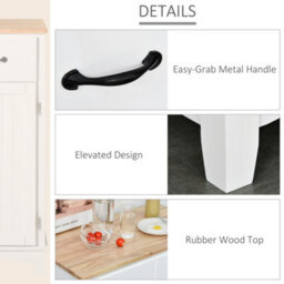 Homcom Simple Kitchen Cupboard Storage Cabinet W/ Drawer Living & Dining Room - thumbnail 6