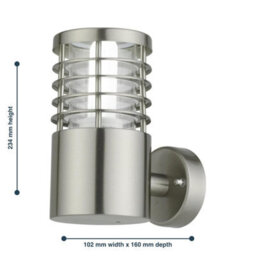 First Choice Lighting Bloom Brushed Stainless Steel Outdoor Wall Light - thumbnail 4