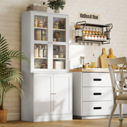 Wyld Haus Mola Colu White Wood And Glass Display Bookcase With Adjustable Shelves And Glass Doors 178.5Cm - thumbnail 7
