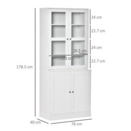 Wyld Haus Mola Colu White Wood And Glass Display Bookcase With Adjustable Shelves And Glass Doors 178.5Cm - thumbnail 3