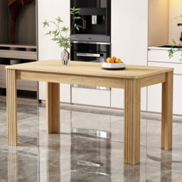 Btm 4 Seater Mdf Rectangle Dining Table, Modern Kitchen Café Table, Small Coffee Table, Oak Colored - thumbnail 3