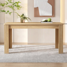 Btm 4 Seater Mdf Rectangle Dining Table, Modern Kitchen Café Table, Small Coffee Table, Oak Colored - thumbnail 1