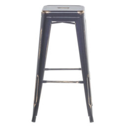 Wyld and Coco Urban Loft Industrial Stackable Bar Stools Set Of 2, Matte Black With Gold Steel Frame, 76 Cm Counter Height - thumbnail 1