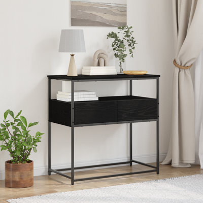 Walplus Console Table With Drawer With Shelf Black Oak 75 X 40 X 75 Cm - image 1