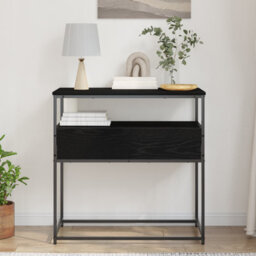 Walplus Console Table With Drawer With Shelf Black Oak 75 X 40 X 75 Cm - thumbnail 3