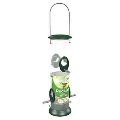 Peckish Plastic & Steel Seed Green All Weather Bird Feeder 0.7L - image 1
