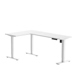 Flexispot Height Adjustable L-Shaped Standing Desk With Desktop In White - thumbnail 2