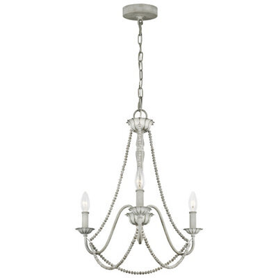 Luminosa Lighting Elstead Feiss Maryville 3 Light Chandelier Washed Grey - image 1