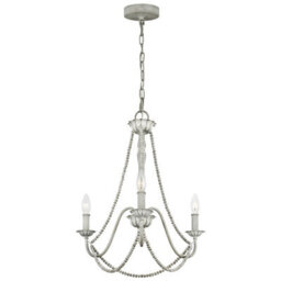 Luminosa Lighting Elstead Feiss Maryville 3 Light Chandelier Washed Grey