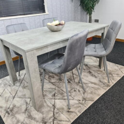 Kosy Koala Modern Grey Dining Table Set With 4 Grey Velvet Chairs - Kitchen Dining Room Furniture - thumbnail 3