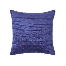 Homescapes Navy Blue Crushed Velvet Cushion Cover, 55 X 55 Cm