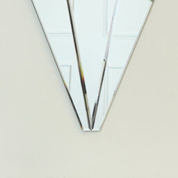 Melody Maison Green & Pink Glass Art Deco Fan Wall Mirror 60Cm X 40Cm - thumbnail 4