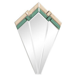 Melody Maison Green & Pink Glass Art Deco Fan Wall Mirror 60Cm X 40Cm - thumbnail 6