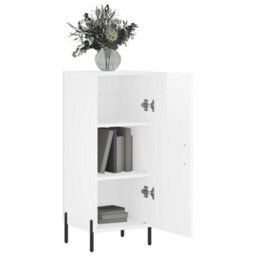 Berkfield Modern Sideboard High Gloss White 34.5X34X90 Cm Engineered Wood - thumbnail 4