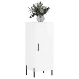 Berkfield Modern Sideboard High Gloss White 34.5X34X90 Cm Engineered Wood - thumbnail 3