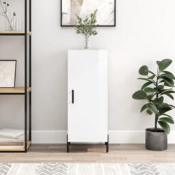 Berkfield Modern Sideboard High Gloss White 34.5X34X90 Cm Engineered Wood - thumbnail 2