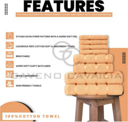 Gc Gaveno Cavailia 8 Piece Bostonian Oasis Towel Bale Set Peach Quick Dry And Super Obsorbent Towel - thumbnail 2