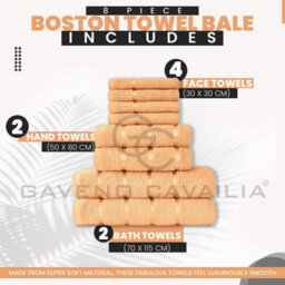 Gc Gaveno Cavailia 8 Piece Bostonian Oasis Towel Bale Set Peach Quick Dry And Super Obsorbent Towel - thumbnail 3