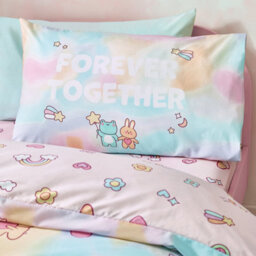 Catherine Lansfield Kids Forever Together Reversible Duvet Cover Set With Pillowcase Pastel - thumbnail 3