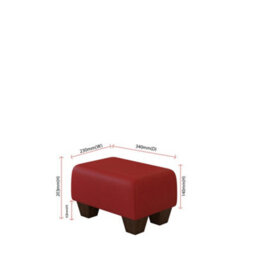 Poppy Red Mahogany Wood Chunky Legs Faux Leather Small Footstool  Handmade Uk By Footstools Direct - thumbnail 2
