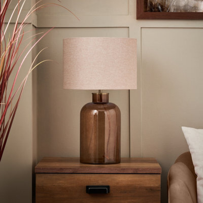 Inlight Yanya Round Gloss Amber Antique Amber Effect Table Lamp - image 1