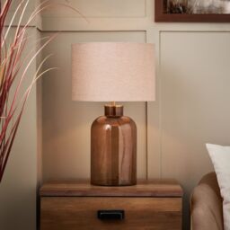 Inlight Yanya Round Gloss Amber Antique Amber Effect Table Lamp - thumbnail 3