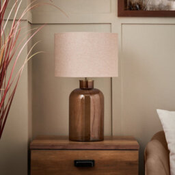 Inlight Yanya Round Gloss Amber Antique Amber Effect Table Lamp - thumbnail 1